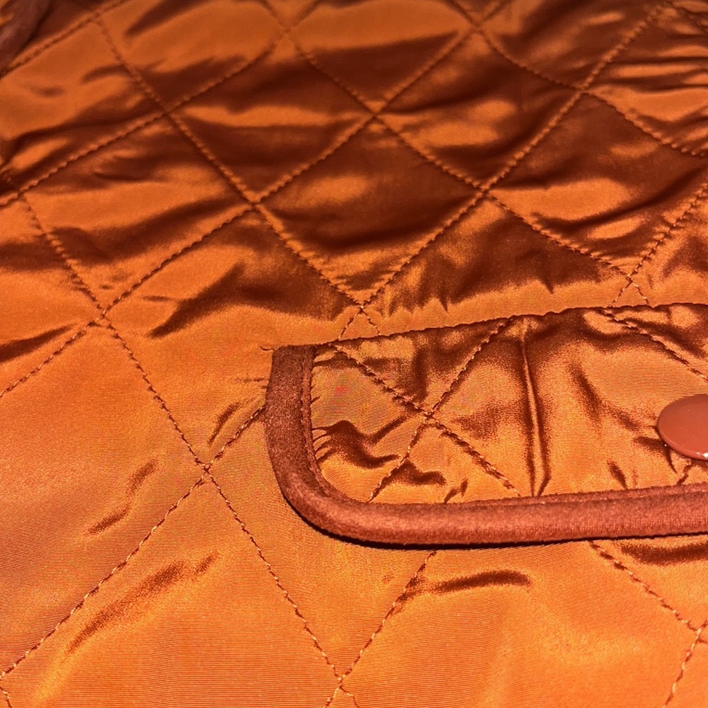 Talbots copper vest snaps pockets poly satin outer shell inside microfiber - Picture 10 of 11